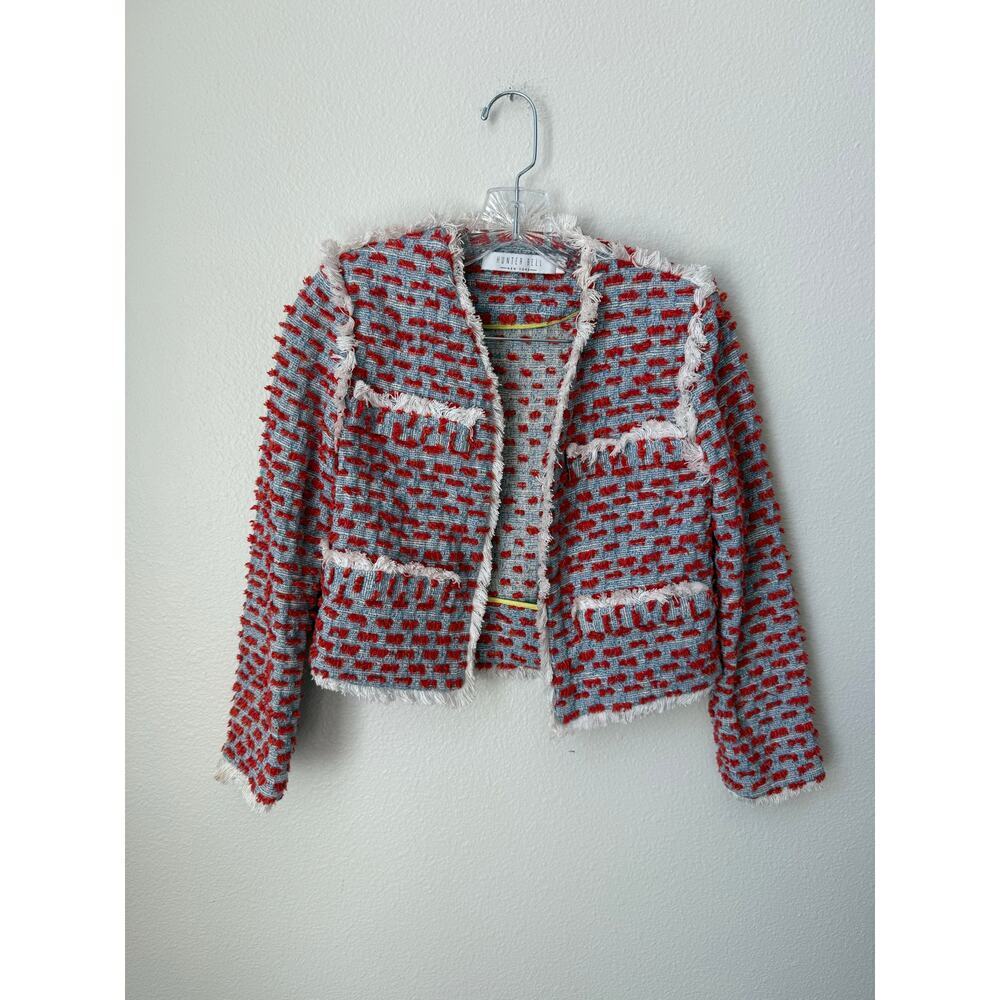 Hunter Bell Coco Tweed Fringe Jacket - Women's Size 0 - Picture 2 of 8
